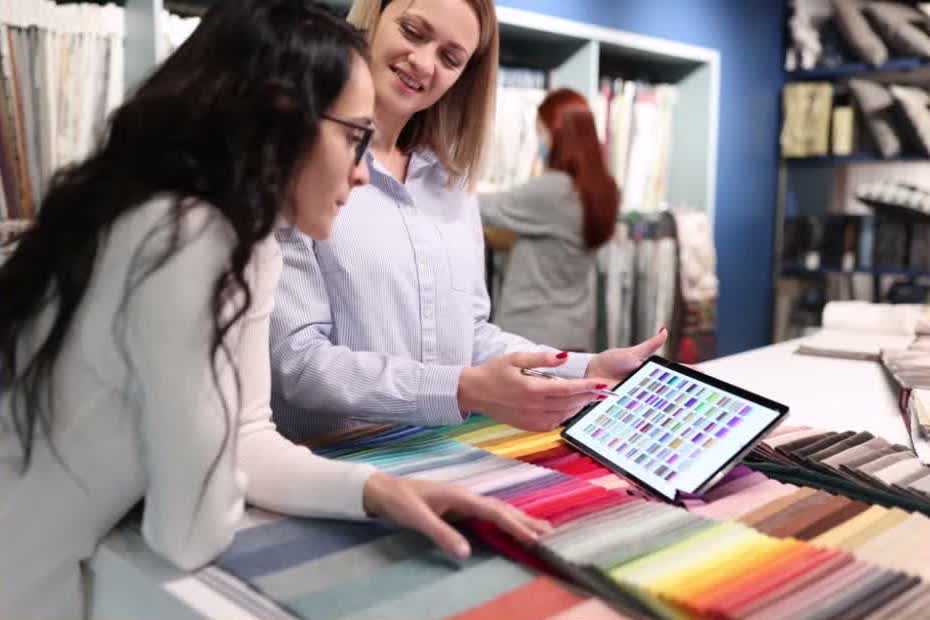 In-showroom fabric consultation